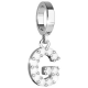 REBECCA -  Bronze rhodium charm letter shaped with zircons