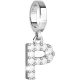 REBECCA -  Bronze rhodium charm letter shaped with zircons