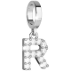 REBECCA -  Bronze rhodium charm letter shaped with zircons