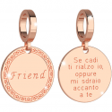 REBECCA - MEDAGLIETTA IN BRONZO PLACCATO CON MESSAGGIO "FRIEND"