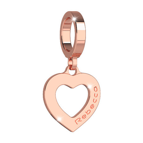 REBECCA - CHARM PENDENTE IN BRONZO PLACCATO A CUORE PICCOLO