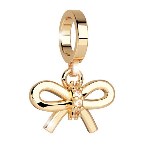 REBECCA - CHARM PENDENTE IN BRONZO PLACCATO E ZIRCONI A FIOCCO