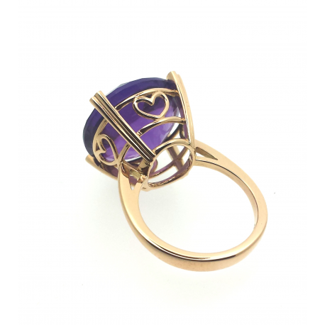 18kt Gold Ring - Amethyst / Diamonds