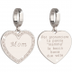 REBECCA - CHARM IN BRONZO PLACCATO  A FORMA DI CUORE "MOM"