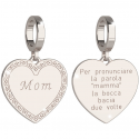 REBECCA - CHARM IN BRONZO PLACCATO  A FORMA DI CUORE "MOM"