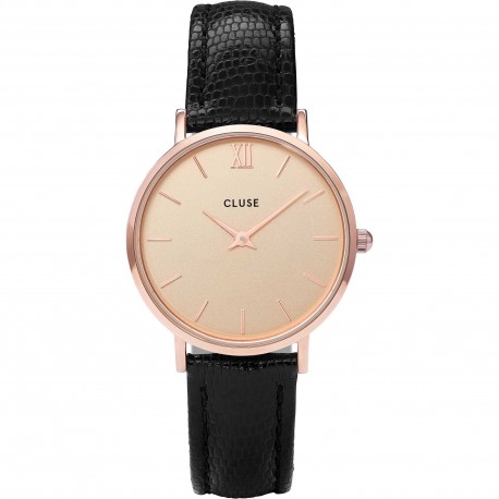 CLUSE - MINUIT ROSE GOLD CHAMPAGNE/BLACK LIZARD