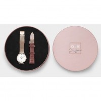 CLUSE Negin Gift Box - Minuit Rose Gold Mesh/Pink Velvet