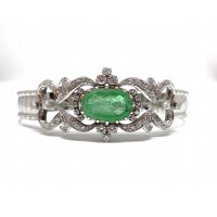 Gold bracelet with Emerald and Diamonds