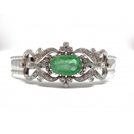 Gold bracelet with Emerald and Diamonds