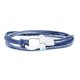 Sail-O® bracciale Altaïr in pelle blu navy con cucitura a contrasto 2 giri