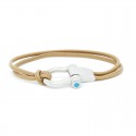 Sail-O® bracelet Altaïr in Cappuccino Leather 1 row