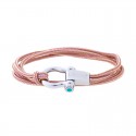 Sail-O® bracelet Altaïr in Pink and Champagne Nautical Rope 2 rows