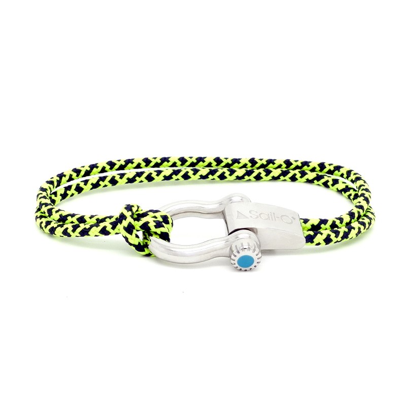 Bracciale in nylon personalizzato - Bracciale unisesso - Bracciale d'amicizia in corda nautica - Bracciale per surfisti in acciaio A194D - Italia