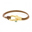 Sail-O® bracciale Sunshine Oro Brillante & Pelle Pregiata