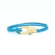 Sail-O® bracciale Altaïr in pelle blu navy con cucitura a contrasto 2 giri