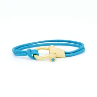 Sail-O® bracelet Altaïr in Navy Stitched Leather 2 rows