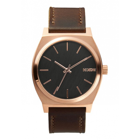 NIXON TIME TELLER ROSE GOLD / GUNMETAL / BROWN, 37 MM