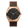 NIXON TIME TELLER ROSE GOLD / GUNMETAL / BROWN , 37 MM