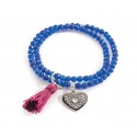 BRACCIALE CUOREPURO  CUORE E PIETRE BLU