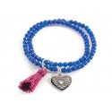 CUOREPURO BRACELET WITH HEART AND BLUE STONES