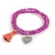 CUOREPURO BRACELET WITH HEART AND FUCHSIA STONES