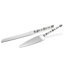 Cake cutlery set with white beads