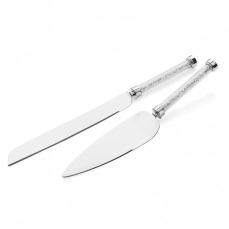 Cake cutlery set with white beads