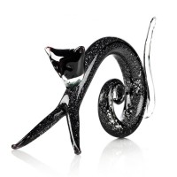 Black kitten sculpture