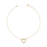 RUE DES MILLE - Chain Choker with Zircons - Heart
