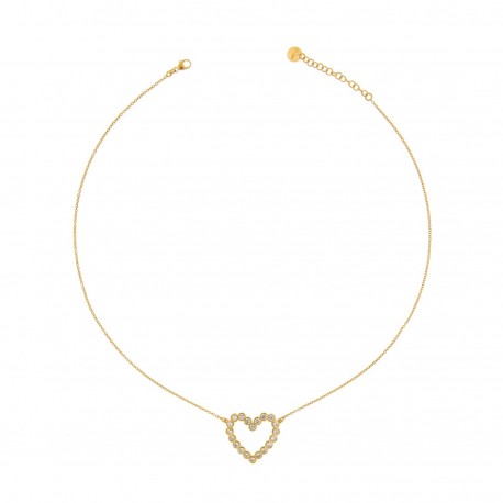 RUE DES MILLE - Chain Choker with Zircons - Heart