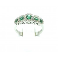 Veretta ring - 18kt gold with emeralds and diamonds