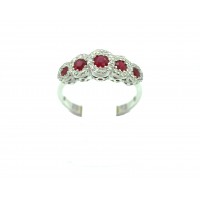 Veretta ring - 18kt gold with rubies and diamonds