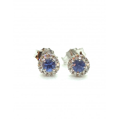 18kt gold earrings with sapphires and diamonds