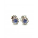 18kt gold earrings with sapphires and diamonds