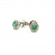 18kt gold earrings with emeralds and diamonds