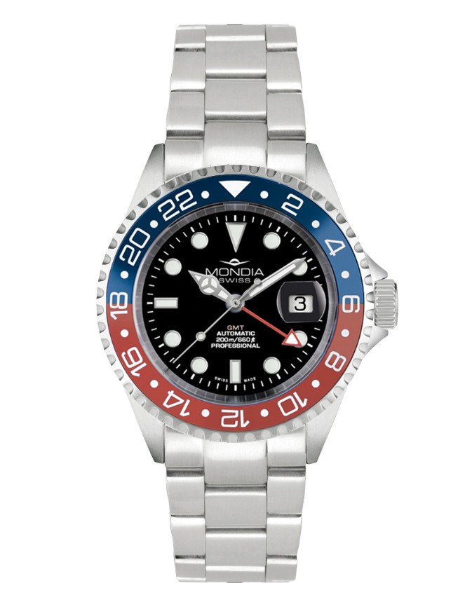 MONDIA ICON GMT PEPSI 43mm Oyster | Mondia Orologi | MS-214-SRDBL