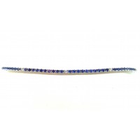 Tennis bracelet in 18kt gold with sapphires and diamonds