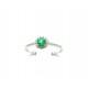 Solitaire ring in 18kt gold with emerald and diamonds