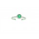 Solitaire ring in 18kt gold with emerald and diamonds