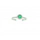 Solitaire ring in 18kt gold with emerald and diamonds