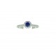 Solitaire ring in 18kt gold with sapphire and diamonds