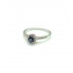 Solitaire ring in 18kt gold with sapphire and diamonds