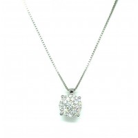 18kt gold necklace with multi-stone light point in diamonds
