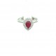 18kt gold ring with drop Ruby and diamonds