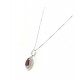 18kt gold necklace with drop Ruby pendant and diamonds