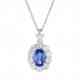 6X4 OVAL SAPPHIRE PENDANT NECKLACE AND DIAMONDS