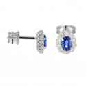 4X5 OVAL SAPPHIRES AND DIAMONDS EARRINGS