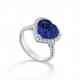 ANELLO DIAMANTI E TANZANITE 11X11 A CUORE