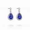 DIAMOND AND TANZANITE DROP PENDANT EARRINGS 10X7