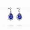 DIAMOND AND TANZANITE DROP PENDANT EARRINGS 10X7